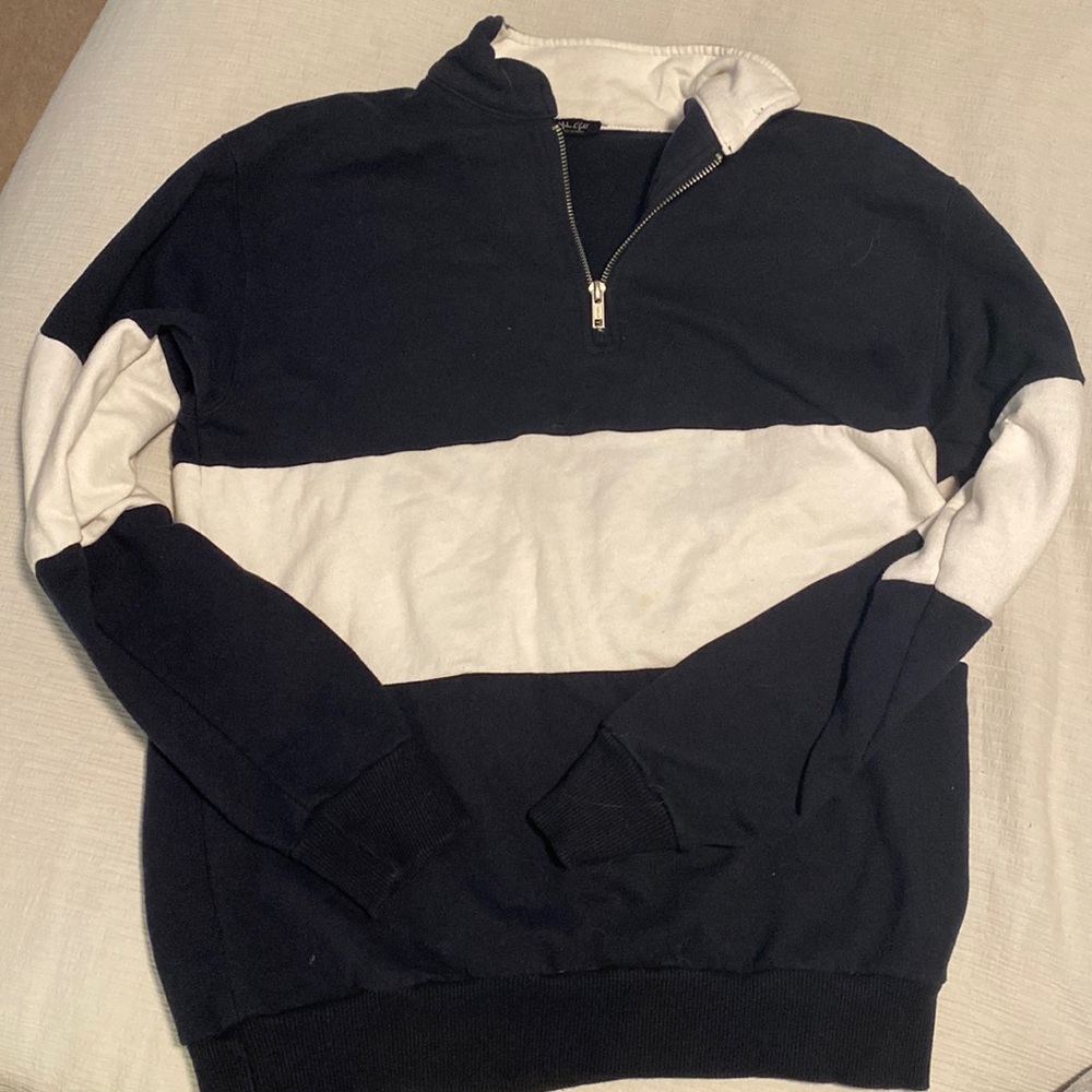 Brandy Melville John Galt Navy and White Stripe Zip up